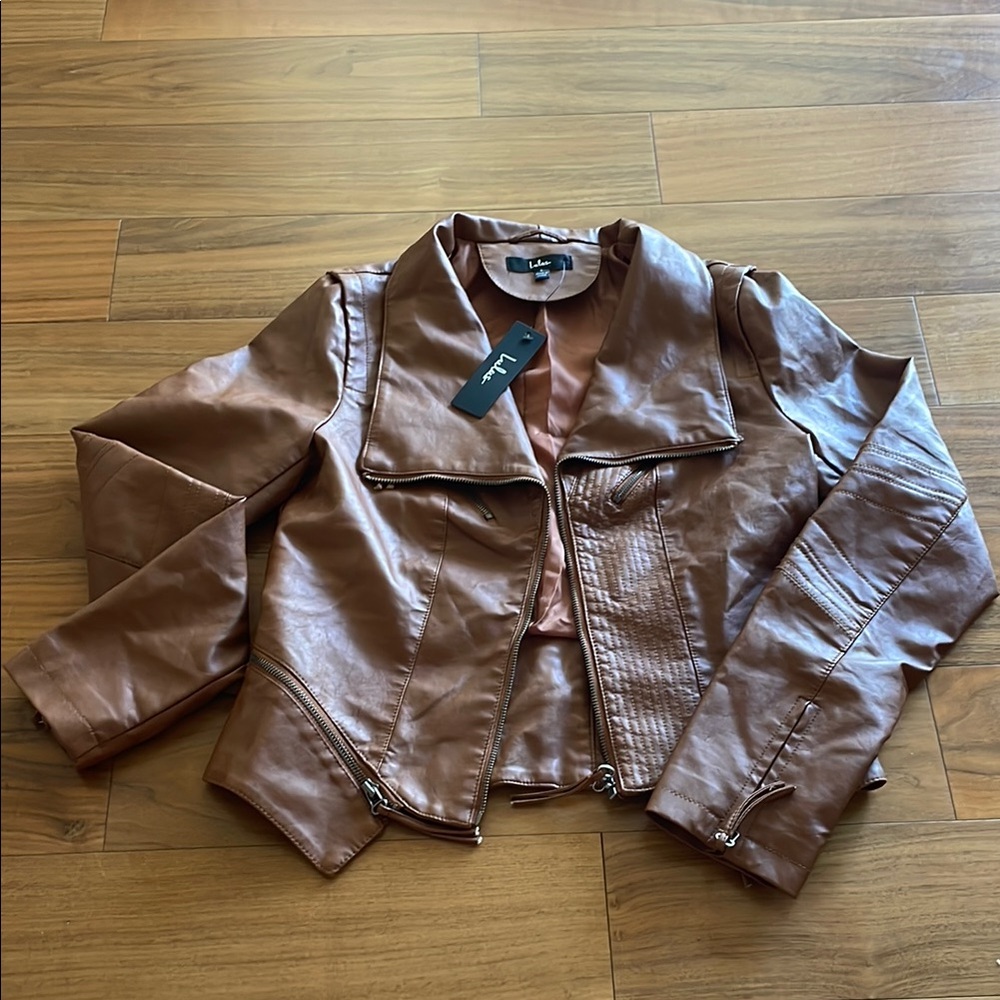 Brown Faux Leather Jacket